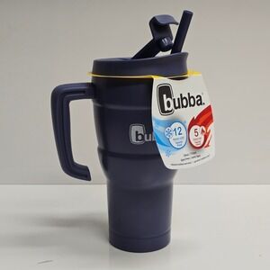 Bubba 24oz Insulated Travel Tumbler Navy Blue With Handle Straw Hot Cold